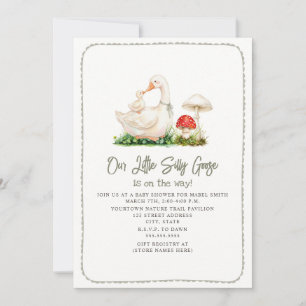 Dummer Gänse-Mama-Pilz-Sage-Grün Baby Shower Einladung