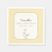 Dummer Gänse-Pinkfarbene Luftballons Geburtstag Serviette (Vorderseite)
