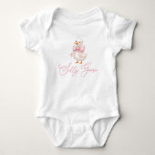 Dummer Gänse-Rosa-Bogen Baby Strampler (Vorderseite)
