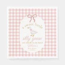 Dummer Gänse-Rosa-Gingham-Girl-Cottage-Baby-Party