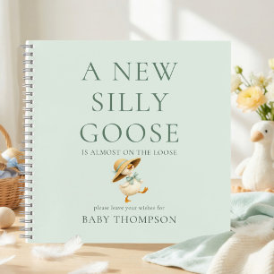 Dummer Gänse-Salbei-Baby-Shower-Gästebuch Notizblock