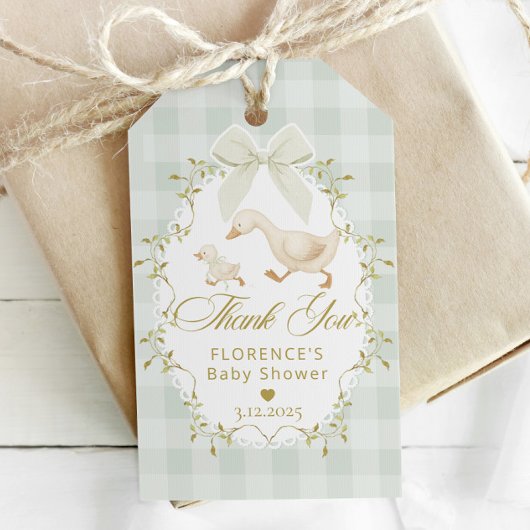 Dummer Gänse-Salbei Genderneutrales Gingham Danke Geschenkanhänger