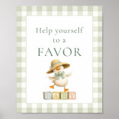 Dummer Gänse-Salbei-Gingham-Geschenk-Schild Baby-P Poster (Vorne)