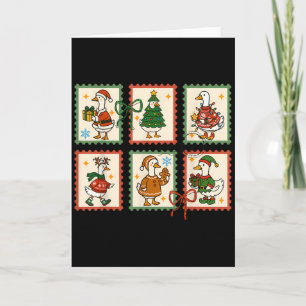 Dummer Gänse-Santa-Weihnachtsstempel Süßer fröhlic Karte