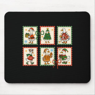 Dummer Gänse-Santa-Weihnachtsstempel Süßer Fröhlic Mousepad