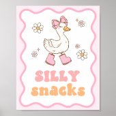 Dummer Gänse-Tischschild Snacks Poster (Vorne)