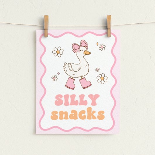 Dummer Gänse-Tischschild Snacks Poster