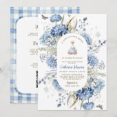 Dummer Gänseblumen-Qr-Code-Baby-Party Einladung (Vorne/Hinten)