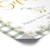 Dummer Gänseschwarz-Weiß-Gingham-Baby-Party-Gesche Poster (Ecke)