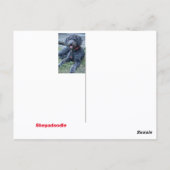 Dummer glücklicher Shepadoodle-Hund Postkarte (Rückseite)