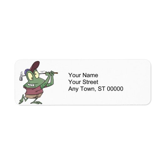 dummer Golf spielender Frosch Cartoon (Vorne)