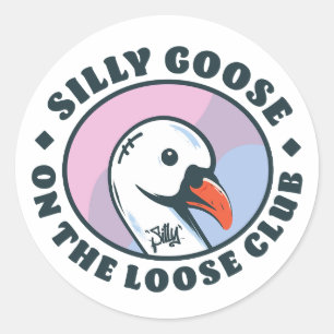 Dummer Goose auf freiem Fuß Club Runder Aufkleber