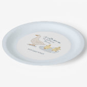 Dummer Goose ist fast lose Baby Shower Teller (Schrägansicht)