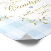 Dummer Goose Wie viele Bonbons Blaues Gingham Poster (Ecke)