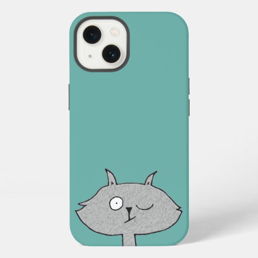 Dummer grauer Kater iPhone Hülle (Rückseite)