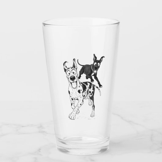 Dummer Große Doggen Glas (Vorderseite)