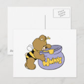 Dummer Honigbiene Bär Postkarte (Vorne/Hinten)