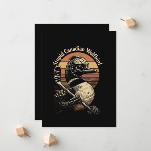 Dummer kanadischer Wolf Vogel Ankündigung (Vorderseite/Rückseite Beispiel)