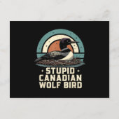 Dummer kanadischer Wolf Vogel  Begleitkarte (Rückseite)