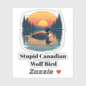 Dummer kanadischer Wolf-Vogel erhitzte Rivalität T Aufkleber (Blatt)