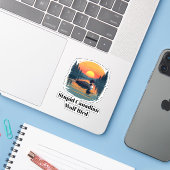 Dummer kanadischer Wolf-Vogel erhitzte Rivalität T Aufkleber (Laptop mit iPhone)