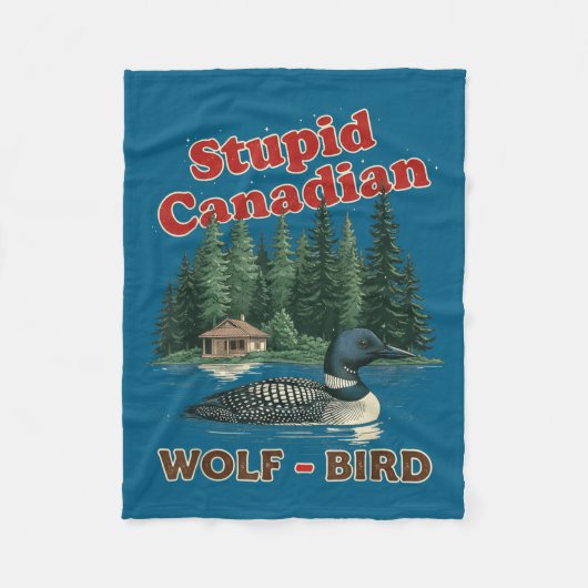 Dummer kanadischer Wolf Vogel erhitzter Loont Hock Fleecedecke (Vorderseite)