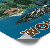 Dummer kanadischer Wolf Vogel erhitzter Loont Hock Poster (Ecke)