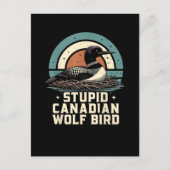 Dummer kanadischer Wolf Vogel Feiertagspostkarte (Vorderseite)