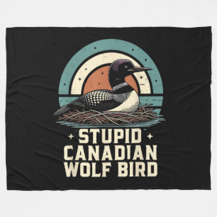 Dummer kanadischer Wolf Vogel  Fleecedecke