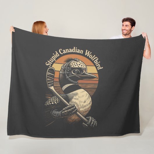 Dummer kanadischer Wolf Vogel Fleecedecke (Beispiel)