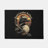 Dummer kanadischer Wolf Vogel Fußmatte (Vorderseite)