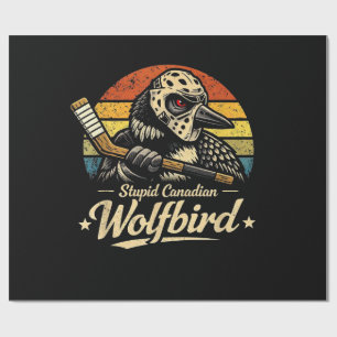 Dummer kanadischer Wolf Vogel  Geschenkpapier