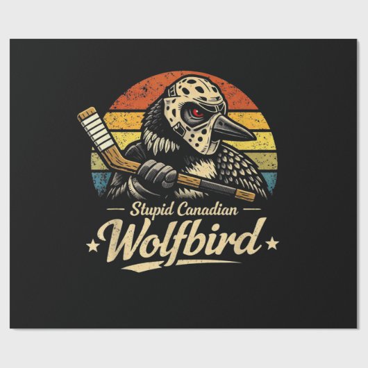 Dummer kanadischer Wolf Vogel Geschenkpapier (Flach)