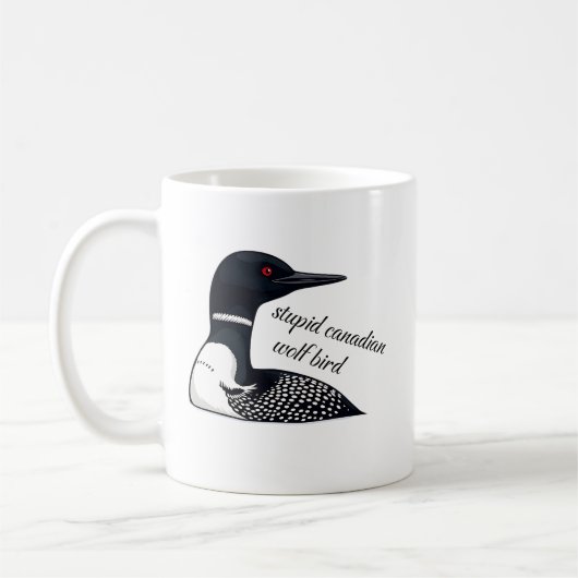 Dummer Kanadischer Wolf Vogel Kaffeetasse (Links)