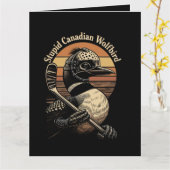 Dummer Kanadischer Wolf Vogel Karte (Gelbe Blume)