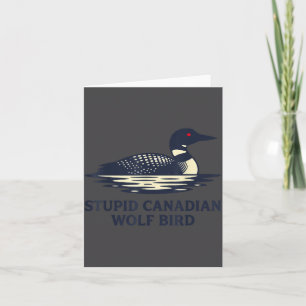 Dummer Kanadischer Wolf Vogel Loon Illustration Karte