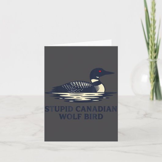 Dummer Kanadischer Wolf Vogel Loon Illustration Karte (Vorderseite)