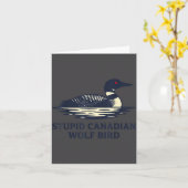 Dummer Kanadischer Wolf Vogel Loon Illustration Karte (Gelbe Blume)