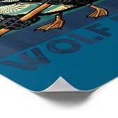 Dummer kanadischer Wolf Vogel lustiger Hookey Loon Poster (Ecke)