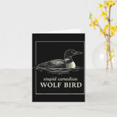Dummer kanadischer Wolf Vogel lustiger Loojäger-Me Karte (Gelbe Blume)
