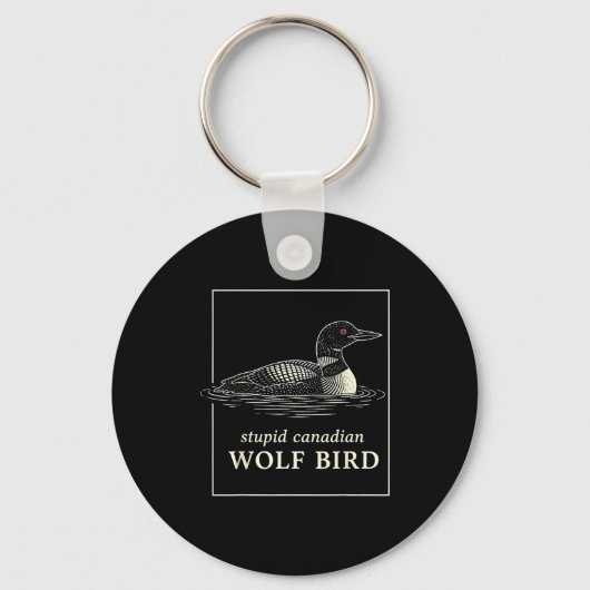 Dummer kanadischer Wolf Vogel lustiger Loojäger-Me Schlüsselanhänger (Vorderseite)