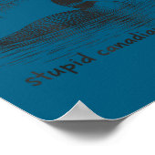 Dummer kanadischer Wolf Vogel lustiger Loon Tier L Poster (Ecke)