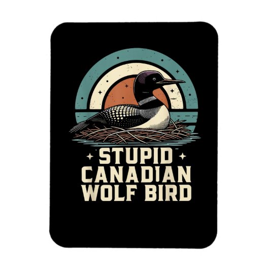 Dummer kanadischer Wolf Vogel Magnet (Vertikal)