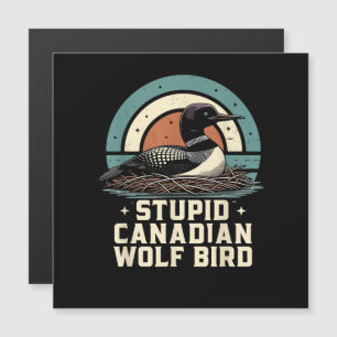 Dummer kanadischer Wolf Vogel Magnetkarte