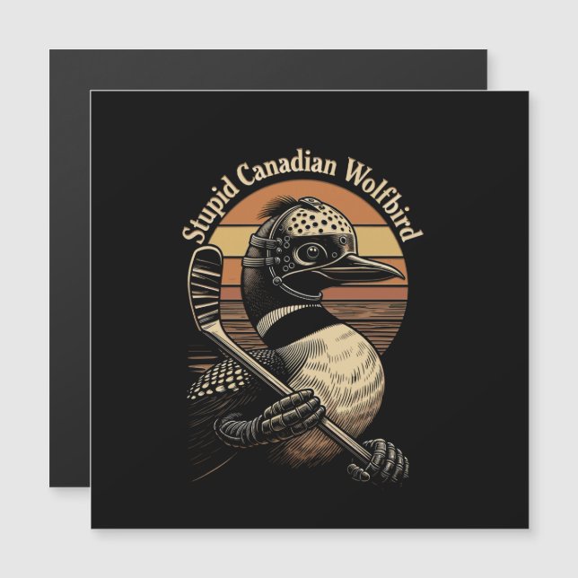 Dummer kanadischer Wolf Vogel Magnetkarte (Vorne/Hinten)