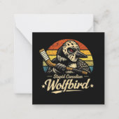Dummer kanadischer Wolf Vogel Mitteilungskarte (Vorderseite)