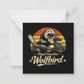 Dummer kanadischer Wolf Vogel Mitteilungskarte (Rückseite)