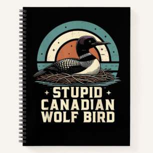 Dummer kanadischer Wolf Vogel  Notizblock