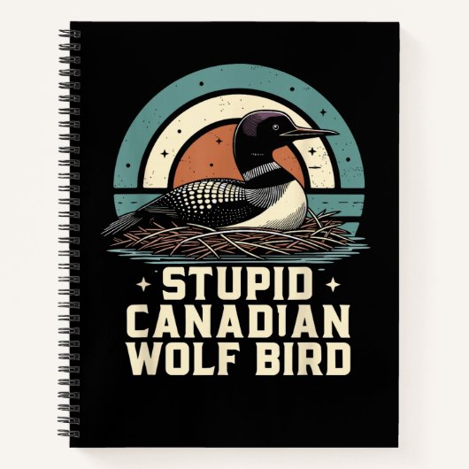 Dummer kanadischer Wolf Vogel Notizblock (Vorderseite)