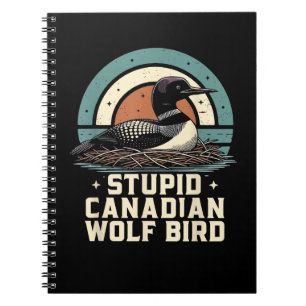Dummer kanadischer Wolf Vogel  Notizblock